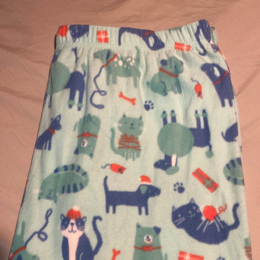 Womens Size 1X Blue PJ Pants Cats and Dogs